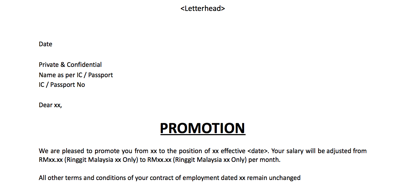 sample letter of employment malaysia